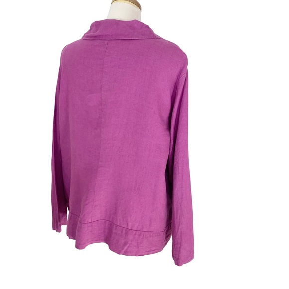 Flax Tour Linen Jacket in Sangria Size M - Picture 6 of 8